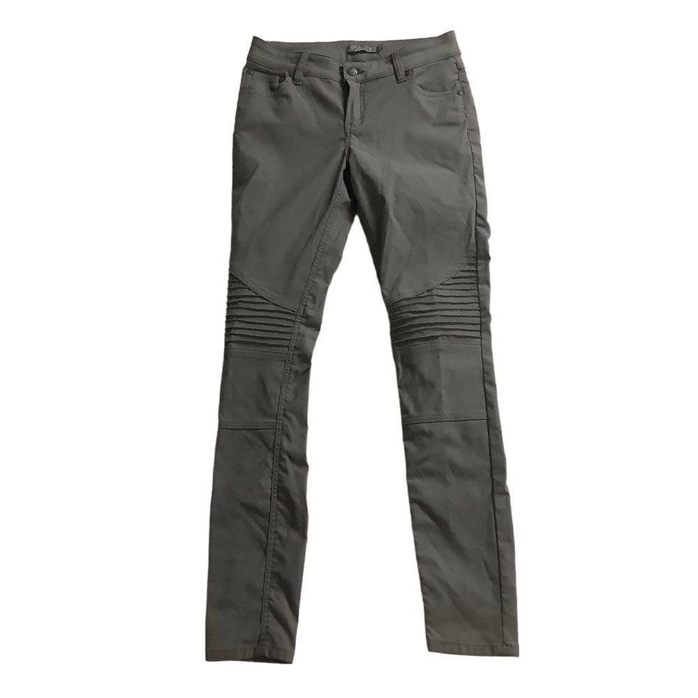 Prana Olive Green Moto-Style Slim Pants